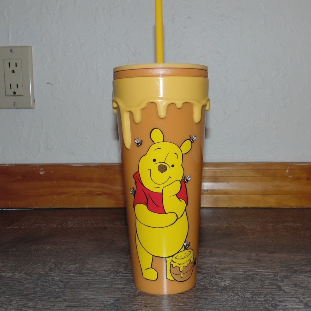 Disney Winnie the Pooh Tumbler Orange Excellent Honey Drip Lid Cup